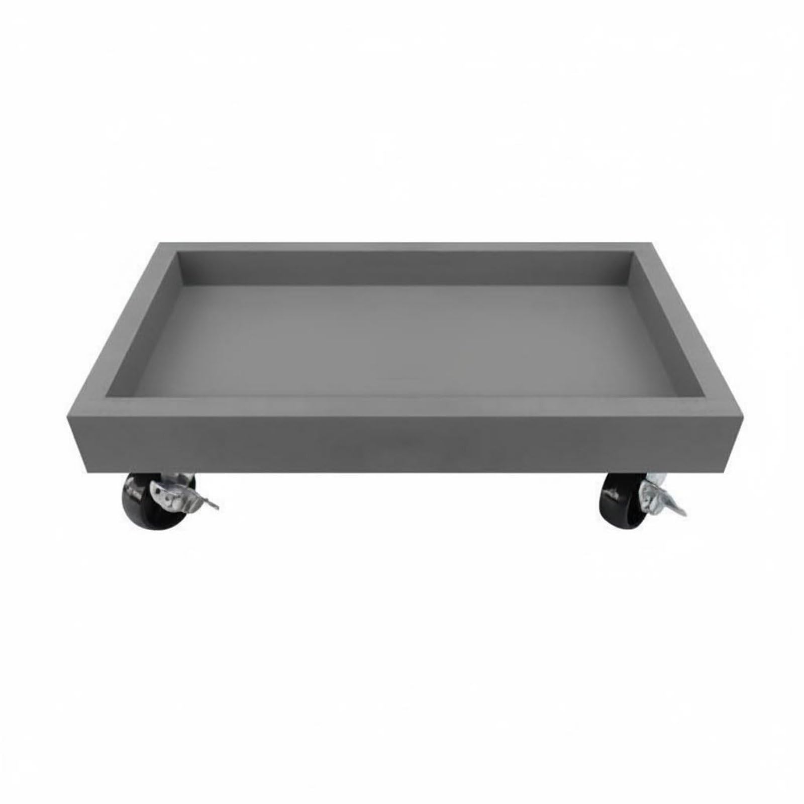 Faux Cement Finish Square Planter Dolly 360° Swivel Casters Rolling Plant Cart Waterproof Mobile Flower Pot Base Heavy Duty for Indoor, Outdoor, Patio, Balcony, 22CM-image-49