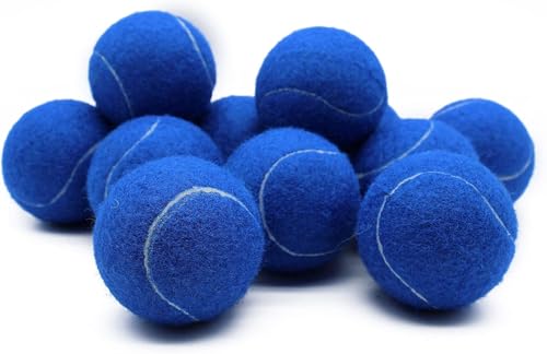 Image of Tennis Balls, Magicorange 12 Pack Advanced Training Tennis Balls Practice Balls, Pet Dog Playing Balls, Come with Mesh Bag for Easy Transport, Good for Beginner Training Ball (Blue)