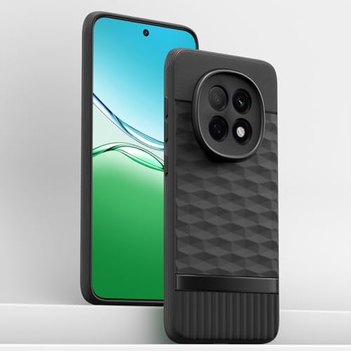 Image of Pikkme Back Cover for Oppo F29 5G Camera Protection 3D Hexa Cube Design Silicone Protective Bumper Case (Black)