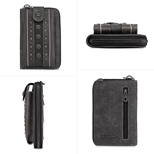 Image of Montana West Western Crossbody Phone Wallet for Women RFID Blocking Wallet Purse with Cash Slots & Zipper Pocket