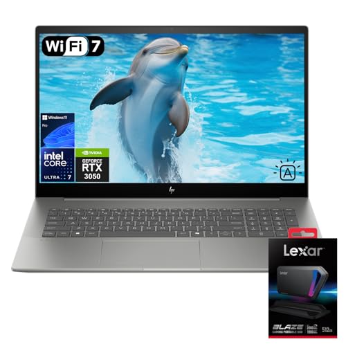 HP Envy 17t-cw100 ビジネスノートパソコン | 17.3インチ FHDタッチスクリーン | Intel Core Ultra 7 | NVIDIA GeForce RTX 3050 | 32GB DDR5 RAM | 2TB SSD | W