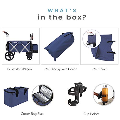 Keenz Stroller Wagon – 7S Pull/Push Wagon Stroller – Safe and Secure Baby Wagon Stroller and Stroller for Big Kids – Versatile Wagon Stroller Ideal for Special Needs (Blue) - Thumbnail 3