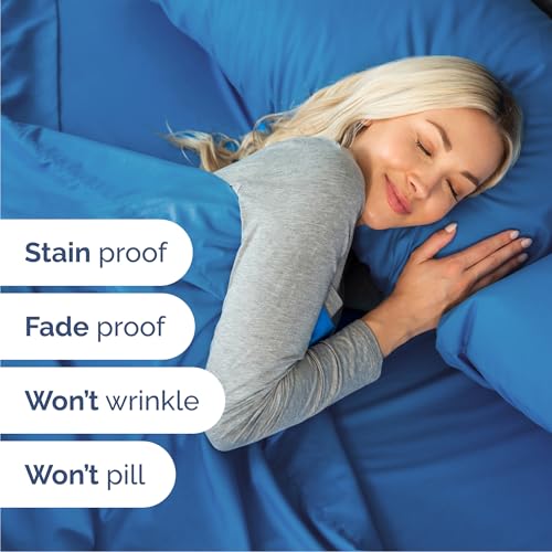 Image of Queen 6 Piece Bed Sheet Set - Breathable & Cooling Sheets - Royal Blue | Ultra-Soft Hotel Luxury Bedding Set w / 8-16 Inch Deep Pockets, 1 Flat & 1 Fitted Sheet & 4 Pillowcases, Wrinkle & Fade Free