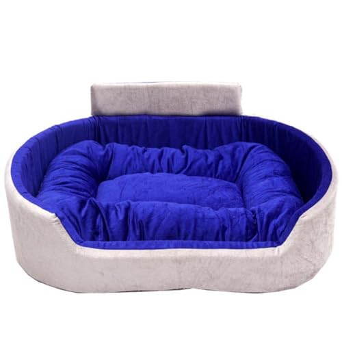 Image of Furry Smile Letest Dog Beds, Dog Sofas & Chair with Collar, Indoor Outdoor Dog beds (S, Grey & Blue)