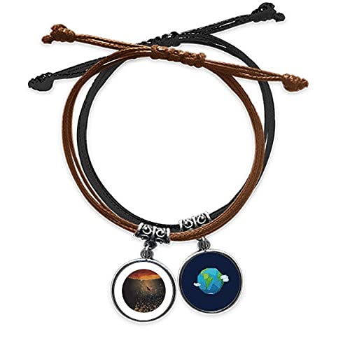 Pulsera espacio exterior de cuero para looks diarios de entusiastas de la astronomía