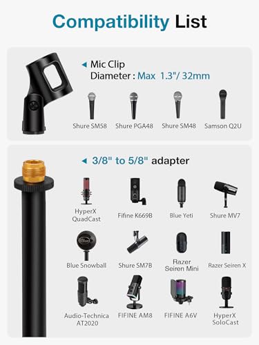 Innogear MS130 Desktop Microphone Stand, Upgraded Adjustable Table Mic Stand thumb #5