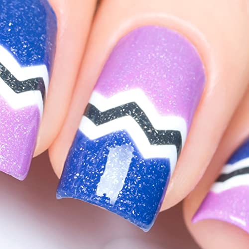 Whats Up Nails - Skinny Zig Zag Vinyl Tape Stencils for Nail Art Design (1 Sheet, 198 Strips)