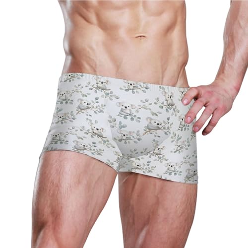 Koala Cute Plant Mens Swim Trunk Swimwear Bathing Suit Swim Brief Square Leg Board Short S B04036773