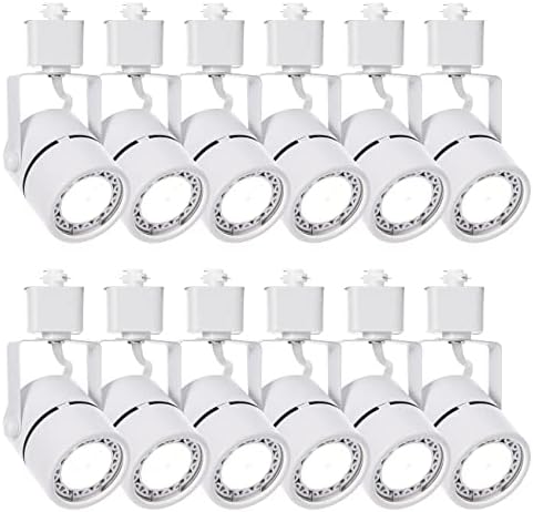 INTWELL 12 Pack LED Track Light Heads,7W H Type Track Lighting Heads for Ceiling Spotlight Wall Art Exhibition Lighting,Kitchen,Accent Task 4000K Neutral White 36°Angle Track (White)