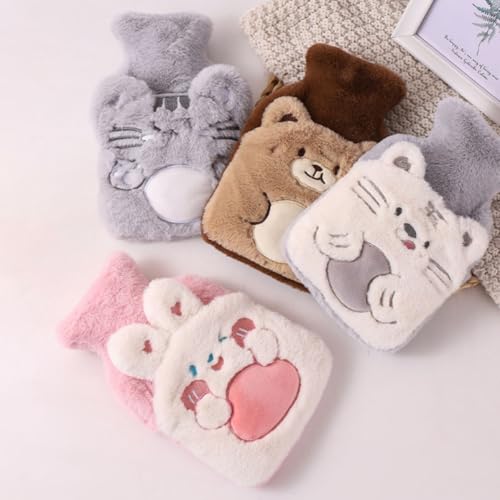 Bolsa de agua caliente de felpa rosa con dibujos animados, el regalo ideal de invierno 6