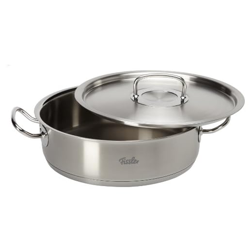 Fissler original-profi kollektion/rostfritt stålbröd, (4,8 L – Ø 28 cm) rund induktionskruka, med lock, ugnssäker, diskmaskinssäker – alla typer av spisar inklusive induktion