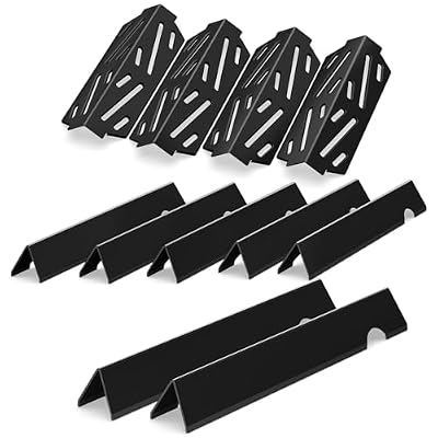 QuliMetal Grill Parts for Weber Genesis II E-410/E-415/E-435, Flavorizer Bars and Heat Deflectors for Weber Genesis II LX E-440 Series Gas Grills, 17" Porcelain Enameled for Weber 66686 66041 66033