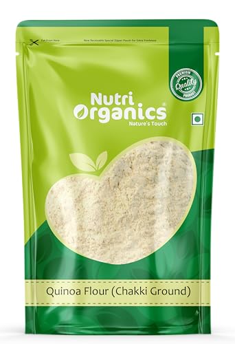 Image of NutriOrganics Quinoa Flour - 2kg | Gluten Free Atta | Enriched with Dietary Fibre, Protein & Vitamins | Improves Gut Health | Superfood | Micro-nutrients | No Preservatives