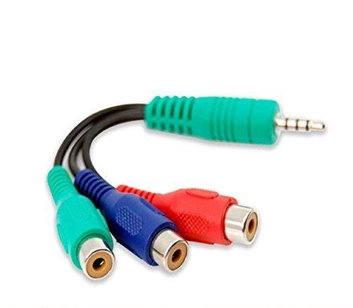 Darahs® 3.5 to RCA Audio Splitter Cable, 3.5mm Mini 1/8" TRS Stereo Male to 3 RCA Female Jack Adapter Cord - 25cm (Color May Very)-3.5mm Male Straight to 3RCA Female