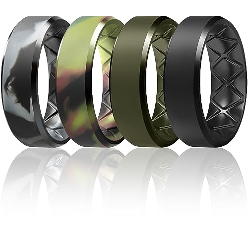 Egnaro Anel de silicone masculino, design ergonômico respirável de arco interno, aliança de casament