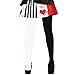 NET TOYS Strumpfhose Harlekin Damenstrumpfhose Clown schwarz-weiß Leggings Herzkönigin Feinstrumpfhose Puppenkostüm Nylons Clownkostüm Damen Kostüm Accessoire