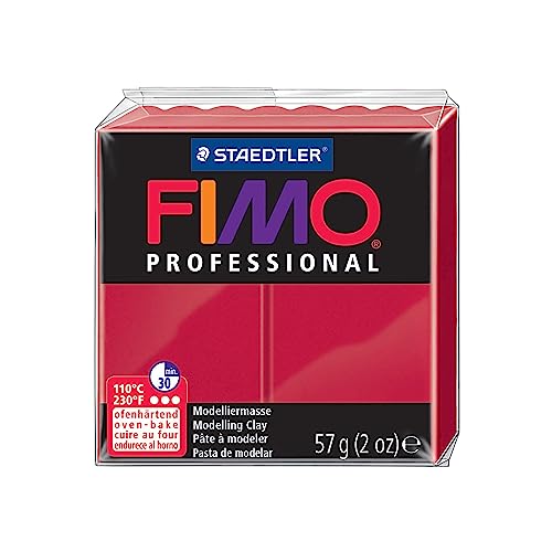 Pâte polymère souple Staedtler Fimo Professional carmin bloc de 56,7 g