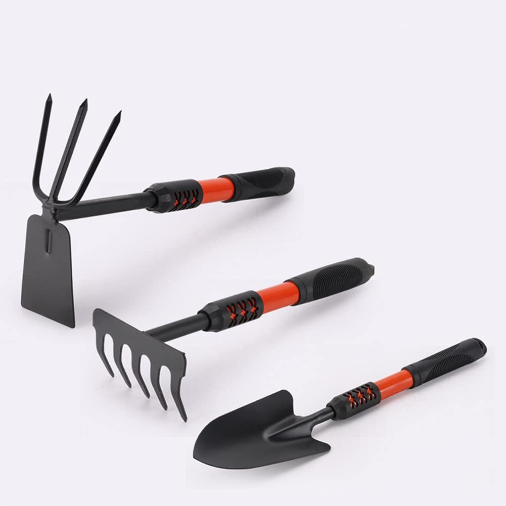 Azada De Jardín Multifuncional HARRMS – Doble Azada De 3 Dientes Y Rastrillo, Mango De 116 Cm Para Deshierbar, Airear Y Aflojar El Suelo