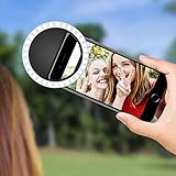 Selfie Light Rechargeable Portable Clip-on Selfie Fill Ring Light for iPhone Android Smart Phone...