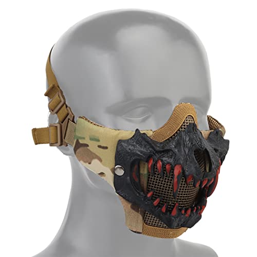 Demi-masque airsoft pliable en maille pour vos parties intenses de paintball en forêt