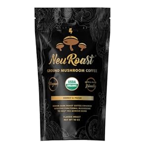 NeuRoast Organic Ground Mushroom Coffee – Five Superfood Mushrooms including Lion’s Mane and Cordyceps – Enhanced Energy…