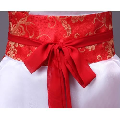 Oneyijun Damen Frauen Kleidung Tang Anzug Altertümlich Chinesischen Stil Traditionelles Kostüm Hanfu Kleider Tanz Bühne für Bühnenshow Performances Cosplay Party (Rot, L)