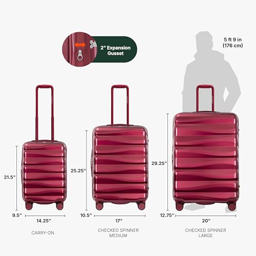 Traveler's Choice Edinburgh II Hardside Spinner Luggage, TSA Lock, Red, 25" Medium, Traveler's Choice Edinburgh II Hardside Spinner Luggage with TSA Lock by Traveler's Choice - Image 2