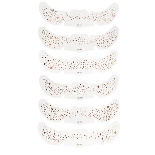 6 PCS Tatouages en Paillettes Pour Visage,Glitter Freckles Doré,Autocollant Visage,Film de Tatouage Doré Résistant à l'Eau,Autocollants Scintillants pour Maquillage,Accessoires de Fête Créatifs