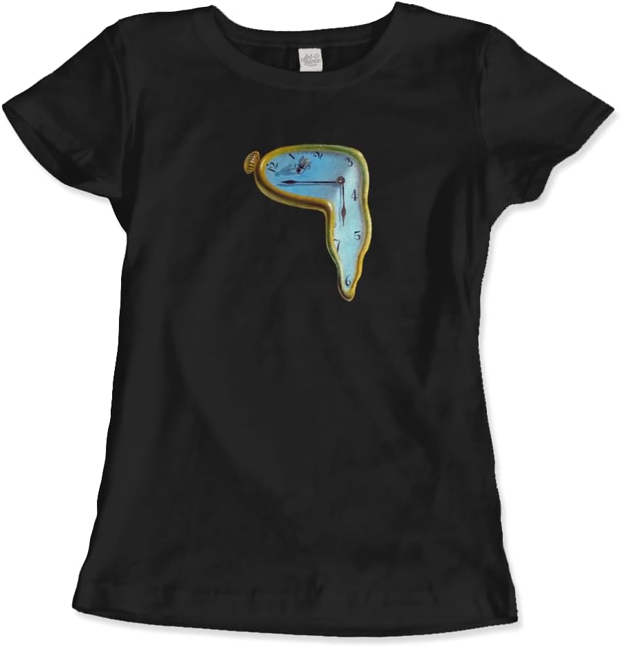 Dali - Melting Watch Artwork T-Shirt (Adults, Kids, Short & Long Sleeve) Black