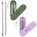 Reusable Straws Telescopic Metal Travel Straws - Anpro Stainless Steel Drinking Straws, Portable Collapsible Straw with Case & Key chain & Cleaning Brush, 2 Pack