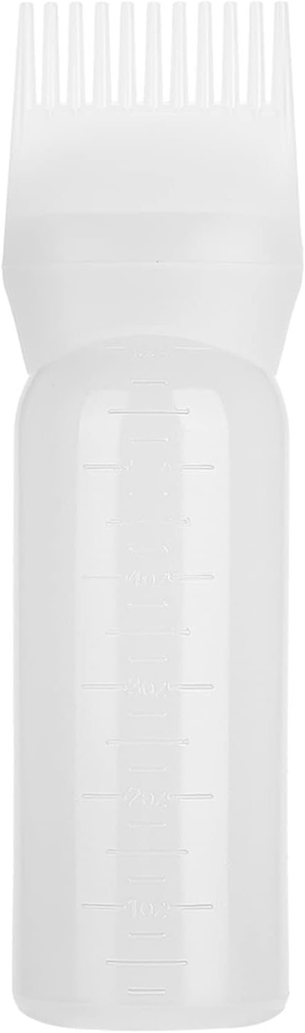 Serlium Hair Oil Applicator Bottle, 160ml Root Comb Applicator Bottle Lightweight Oil Bottle for Hair for Scalp Treatment Essential and Hair Coloring Dye(White)