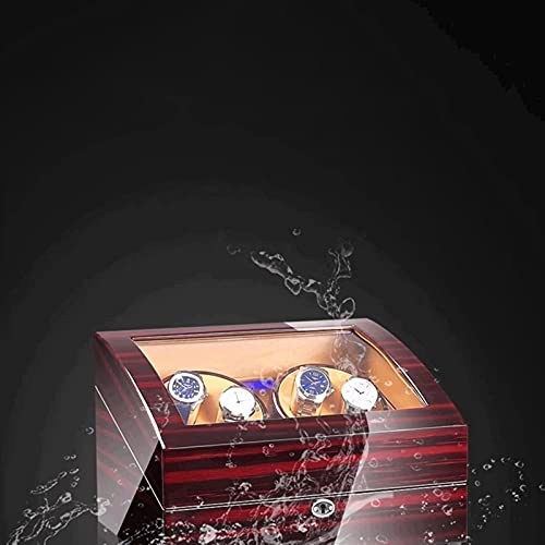 Caja para relojes 4+6 con luz azul y acabado pulido de latón elegante 4