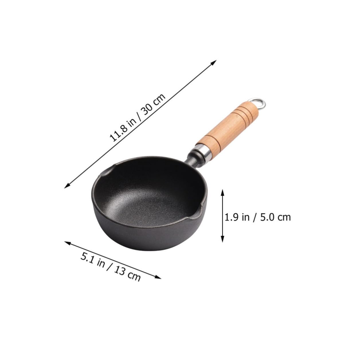VILLCASE 2 Piezas Mini Sartén de Hierro Fundido, Sarten Pequeña, Negro, Diseño Vertedor, Resistente al Desgaste, para Freír Huevos y Hacer Tortitas en Cocina