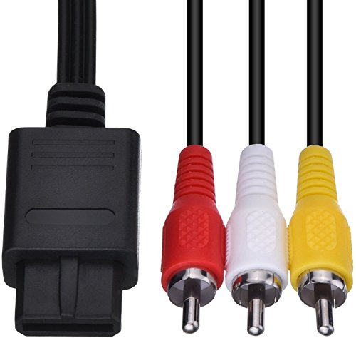 N64 6 Feet Av Cable N64 Av Cable Composite Retro Audio Video Standard Cord For Nintendo 64 Tv Game/Snes/Gamecube/Gc Set Of 2 #TOP5