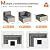 VONZOY 8 Piece Patio Furniture Set with 44" Fire Pit Table, Outdoor Sectional Wicker Rattan Sofa Set with Coffee Table (Grey/Grey)