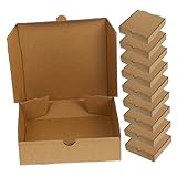ERINGOGO 10 Stück Boxen Pizzaschachtel Behälter groß mit Deckel Party Mitnahme Kartons Pizza Raclette-Pizza Pizzabox Schachteln aus Kraftpapier Pizzableche aus Papier Brown