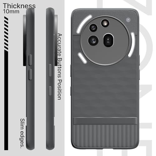 Image of Pikkme Back Cover for Nothing Phone 3a Pro 5G Soft Grip 3D Hexa Cube Texture Silicone Bumper Case (Grey)
