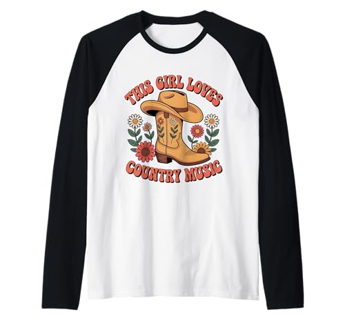 This Girl Loves Country Music - Bonitos Regalos para fanáticos del país Camiseta Manga Raglan