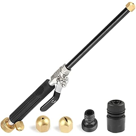 Portable Hydro Jet High Pressure Power Washer Gun Pressure Washer Wand Extension, Pressure Washer Gun with 2 Hose Nozzles - High Pressure Hose Nozzle Attachment Wand for Garden Hose Cover