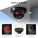 WALI Dummy Fake Security CCTV Dome Camera with Flashing Red LED Light with Security Alert Sticker Decals (SD-4), 4 Packs, Black