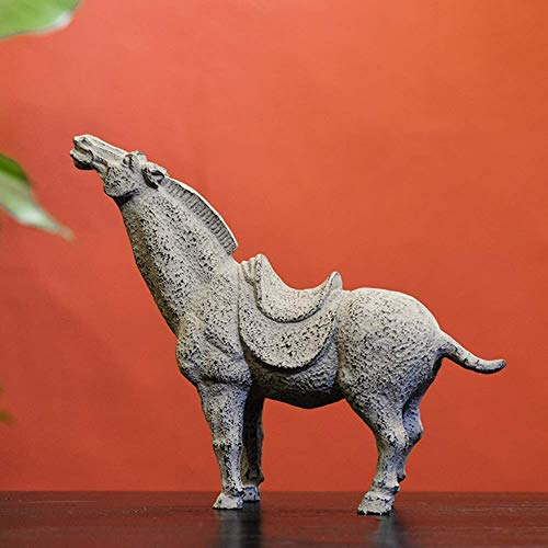 Escultura de estátua de cavalo, escultura de cavalo de pônei retrô, decoração de resina, coleção de