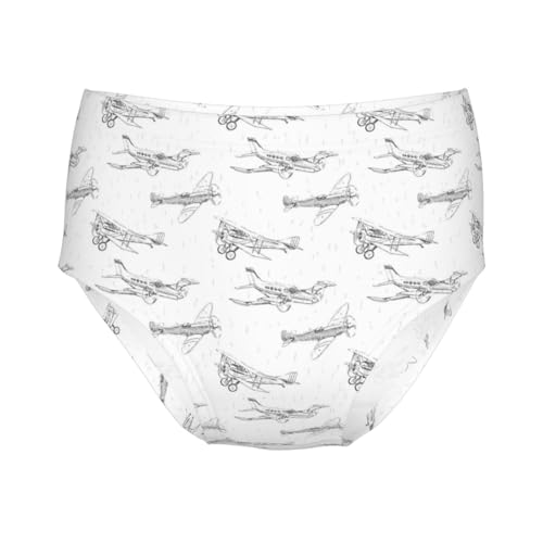 Propeller Airplanes Girls' Underwear Soft Cotton Little Girls Panties Comfort Briefs
