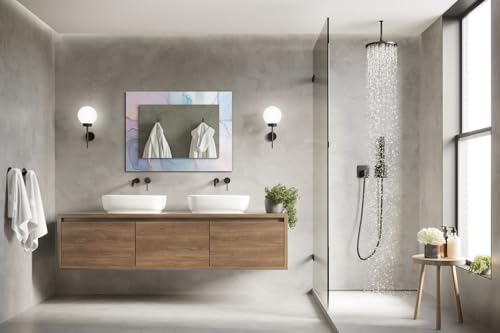 Miroir imprimé design moderne sans cadre miroir mural 80x60cm