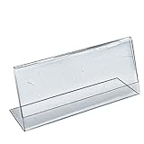 Azar Displays 112759 5.5" W x 3.5" H Horizontal L-Shaped Sign Holder -10pk