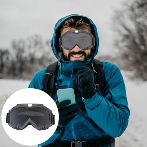 Lightweight Anti-Fog Ski Goggles with Adjustable Head Strap for Men Women (Black) - image 2