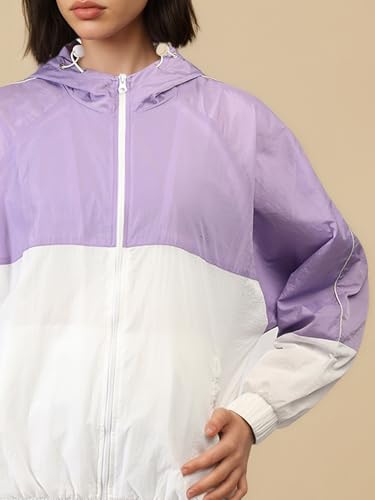 Image of CHKOKKO Sunscreen Jacket for Women Hooded Zipper Sports Jacket | UV Protection | Sun Protective | Lightweight Water Resistant | Riding Biker | Outdoor Travel Gym Running