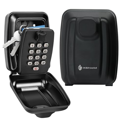 Xshield 12-stelliger Zahlenkombinationsschlüsseltresor, Polizeigeprüft, wetterfest, Wandmontage, Schlosskasten für den Außenbereich