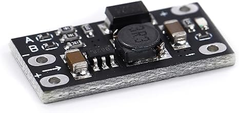 QBM DC-DC Boost Step Up Converter Board, 3.7V to 12V, Black PCB, Surface Mount Components, Mini Power Module with Protection Circuit, 3x2x1 cm