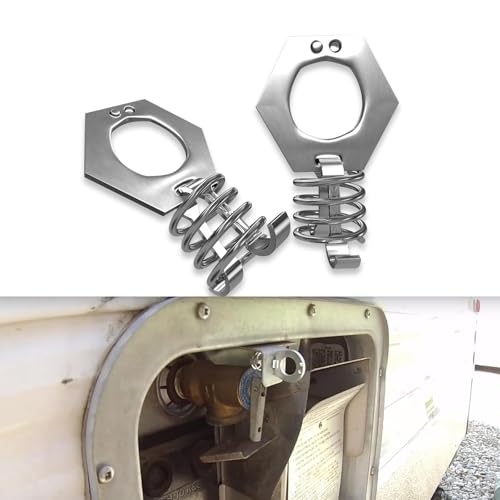 Image of 2 PCS RV Water Heater Latch Lock, RV Water Heater Latch Twist Cam Lock, Universal RV Water Heater Door Cam Lock (Silver)