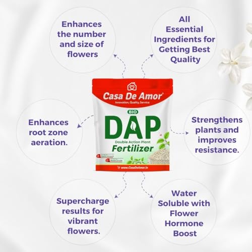 Casa De Amor Bio DAP Fertilizer for Home & Garden Plants | Improves Flowering, Fruiting & Growth | Water Soluble | 800 gm Granules